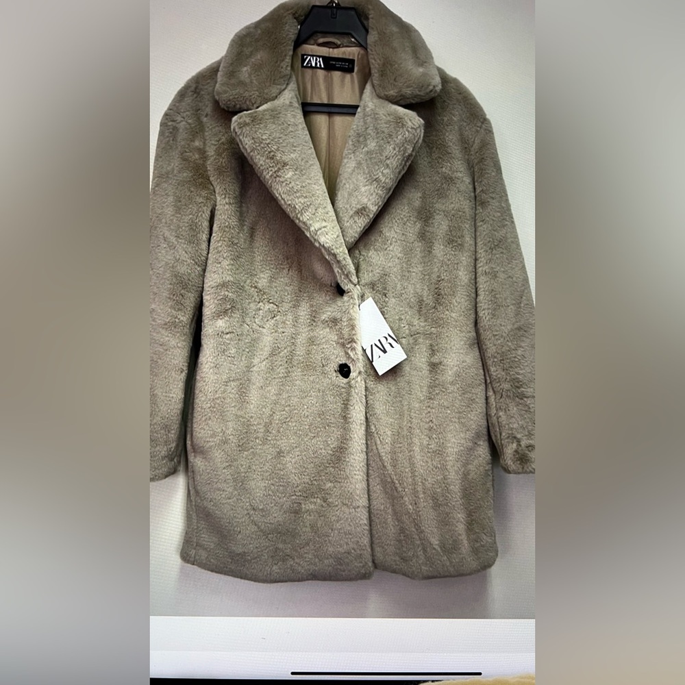 Zara Women's Faux Fur - Cream